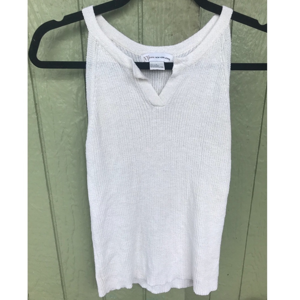 Ribbed White Tank Top